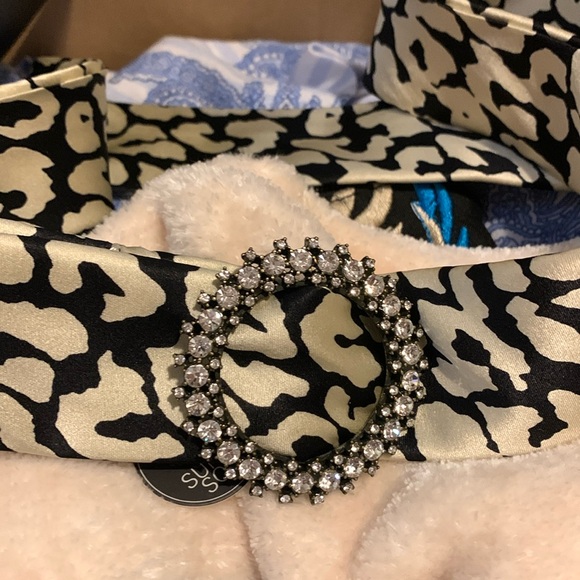 J. Crew Accessories - J. crew silk belt with rhinestones animal print pre loved approximately …